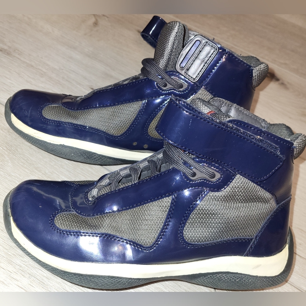 👟Prada Sport Blue Colorblock Pattern Sneakers (9)